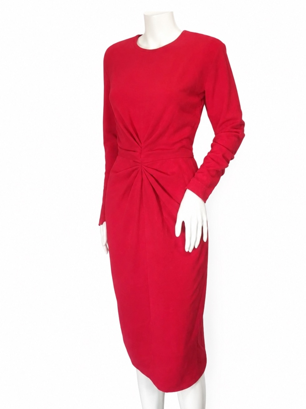 Elegant Vintage French Givenchy Couture Paris Red Dress S